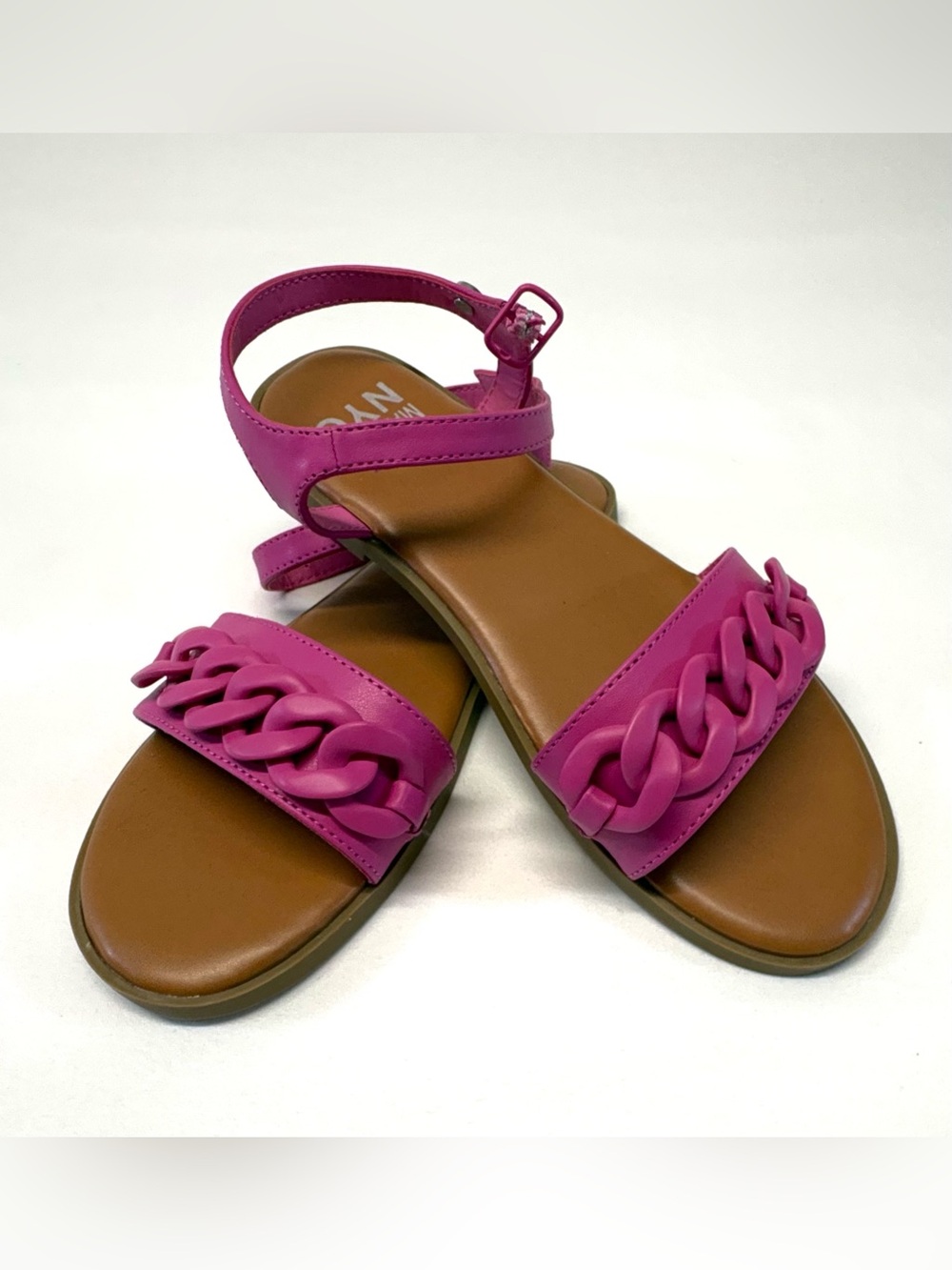 NWT Madden NYC Girls Debb Chain Link Flat Sandals - Pink - Size 3